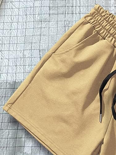 GORGLİTTER erkek Rahat Sloganı Grafik Parça Şort İpli Elastik Bel Koşu Streetwear Şort Cepler ile