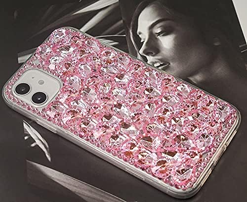ıPhone 12 Pro Max Bling Glitter Kılıf, lüks Parlak Elmas Kristal Rhinestone Sparkly Mücevherli Taş 3D El Yapımı Temizle