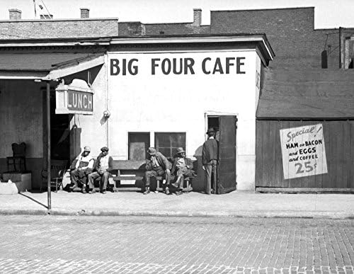 1940 Big Four Cafe, Kahire, Illinois Vintage Fotoğraf 8,5 x 11 Yeniden Basım