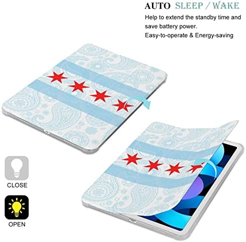 Chicago Paisley Bayrağı Üç Katlı Kılıf Koruyucu Darbeye Dayanıklı Kılıf Kapak Otomatik Uyku / Wake ile Uyumlu İPAD