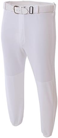 A4 Spor Yetişkin Pull-Up Beyzbol/Softbol Esneklik Serin Pantolon-Cepler ve Kemer Döngüler (Beyaz, Siyah, Gri / 5 Boyutları)