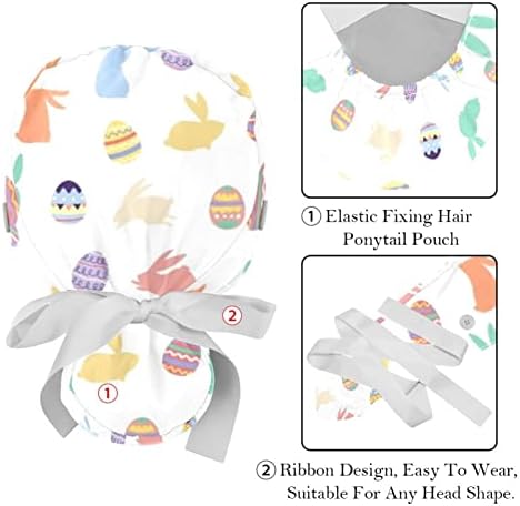 Çalışma Şapka Düğmeleri ve Kurdele Bağları Kadınlar için 2 Paket Sevimli paskalya tavşanı Yumurta Ayarlanabilir Unisex