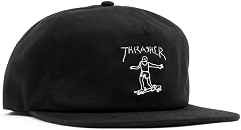 Thrasher Gonz Logolu Snapback Şapka. Siyah, Bir Boyut
