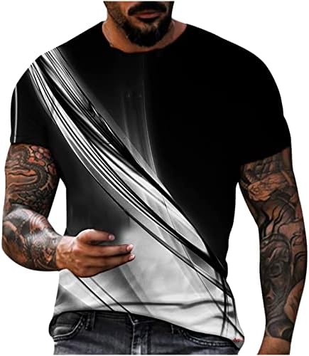 Bravetoshop erkek 3D baskılı tişört Renkli Yenilik Grafik Kısa Kollu Tee Tops Casual Slim fit T Shirt