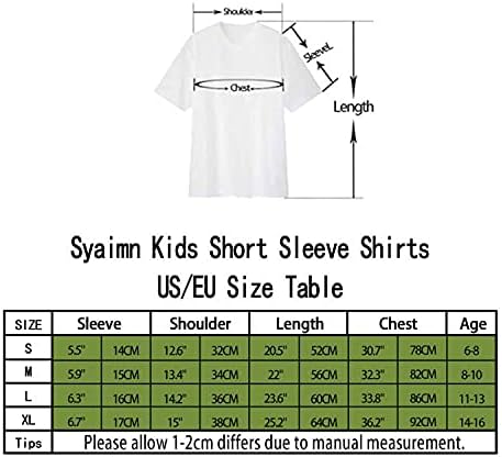 SYAIMN 3D Grafik Gömlek Erkek Kız Baskı T-Shirt Komik Kısa Kollu Tees Çocuklar için 6-16 Yıl