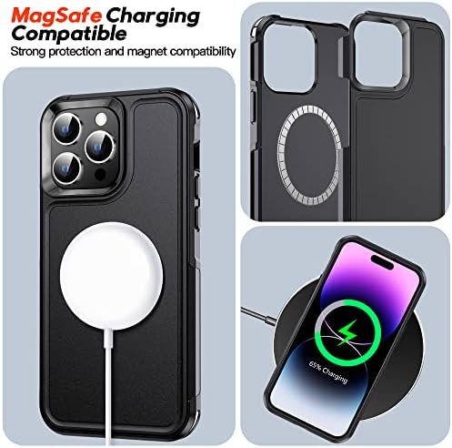 MOZOTER Manyetik iPhone 14 Pro Max Telefon Kılıfı [Magsafe ile Uyumlu] [Askeri Sınıf Düşme Koruması] [Cam Ekran Koruyucu