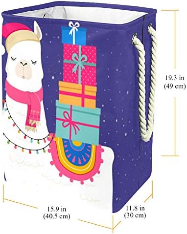 Inhomer Lama Kış Poster Merry Christmas 300D Oxford PVC Su Geçirmez Giysiler Sepet Büyük çamaşır sepeti Battaniye