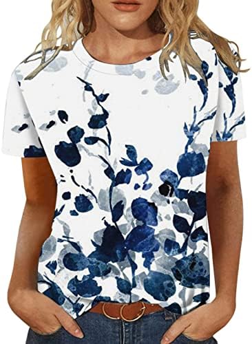 Tee Bayanlar Kısa Kollu Crewneck Pamuk Güneş Ayçiçeği Çiçek Grafik Gevşek Fit Casual Bluz T Shirt Genç Kızlar için