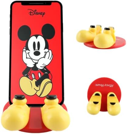 Bonus Çıkartma Etiketine Sahip Disney Mickey Mouse Ayaklı Cep Telefonu Standı-Masa Ev / Ofis için Cep Telefonu Tutacağı-Android/iPhone