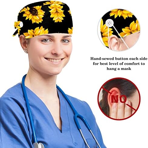 Kadın ve erkek Cerrahi Kap Yay Saç Toka Ayçiçeği Çiçek Çalışma Şapka Bir Boyut