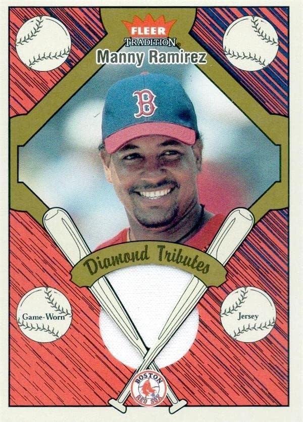 Manny Ramirez oyuncu yıpranmış jersey yama beyzbol kartı (Boston Red Sox) 2004 Fleer Gelenek Elmas Haraç DTMR-MLB