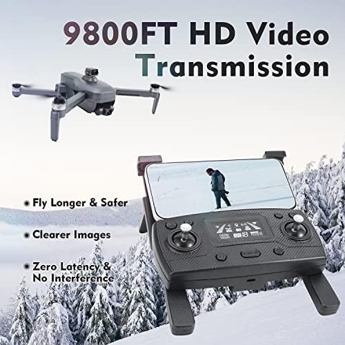 Tucok 193MAX2 Yetişkinler için Kameralı Dronlar Engellerden Kaçınma için 4K,9800ft Video Uzun Menzilli İletim,3 Eksenli