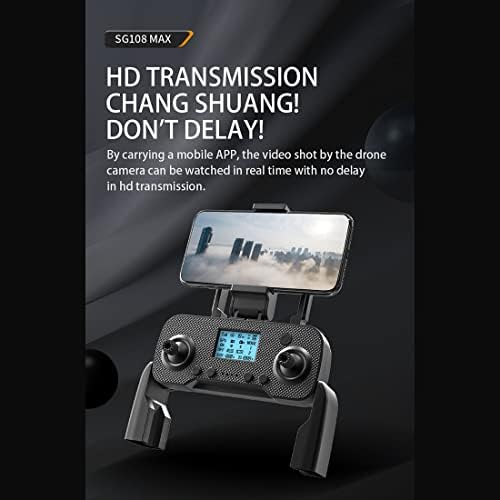 Foxcokie SG108MAX 5G 4K Katlanır Hava Fotoğrafçılığı Drone ile saklama çantası ve Çift Piller (Siyah)