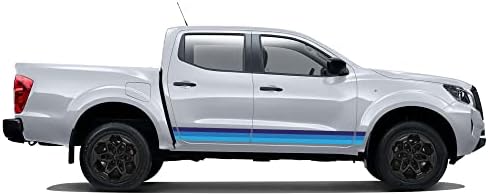 Retro Çizgiler Çizgili Grafik Çıkartmaları Çıkartmaları ile Uyumlu Nissan Navara Np300 (Mavi Retro)