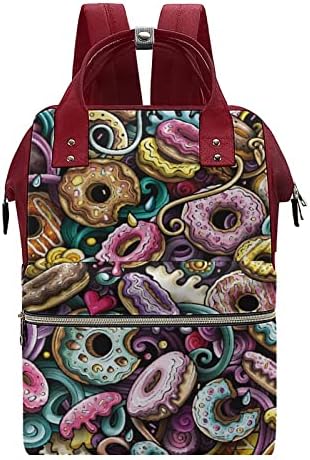 Sevimli Karalamalar Donuts bebek bezi çantası Sırt Çantası Su Geçirmez Anne Çantası Büyük Kapasiteli Sırt Çantası
