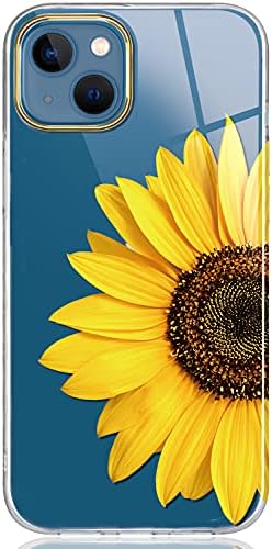 BAISRKE iPhone 13 Kılıf ile Uyumlu, Çiçekli Şeffaf Kılıf, Girly Kadınlar için, Darbeye Dayanıklı Çiçek Desenli Sert