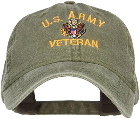 e4Hats.com ABD Ordusu Veteran Askeri İşlemeli Yıkanmış Kap