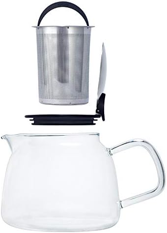Sepet Demlikli Forlife Bell Cam Çaydanlık, 24 Ons/730ml, Beyaz