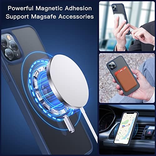Noonin Güçlü Manyetik iphone için kılıf 11 Pro Max, [Uyumluluk MagSafe] Koruyucu Darbeye Dayanıklı Kapak Telefon iphone