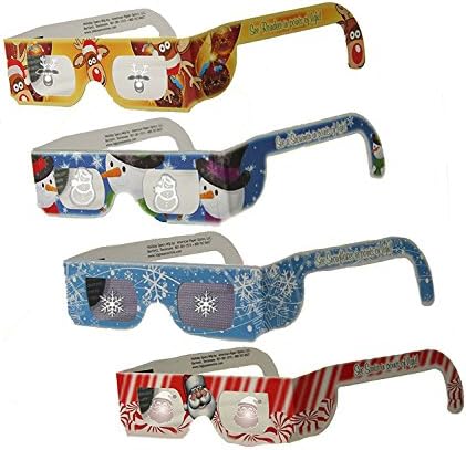Holiday Eyes (TM) Çocuklar için Noel Gözlükleri 6 Çift-4 Stil-Kar Tanesi, Kardan Adam, Ren Geyiği ve Noel Baba