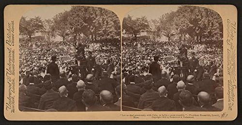 Tarihsel Bulgular Fotoğraf: Yeniden Üretim, Başkan Theodore Roosevelt, Lowell, Massachusetts, c1902, Kalabalık