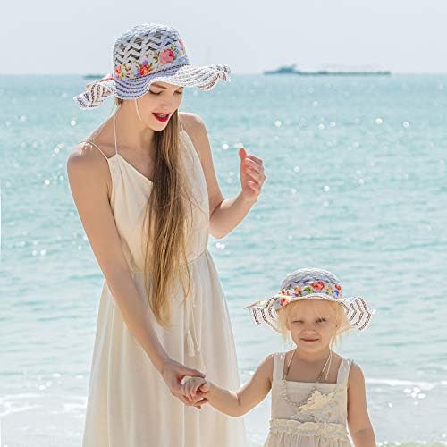 Yaz Disket Hasır Şapkalar Kadınlar Kızlar için Güneş Koruyucu Moda Çiçek Katlanabilir Tatil Seyahat Vizör Hasır Şapkalar