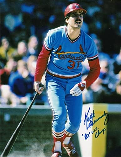 KEİTH HERNANDEZ ST. LOUİS CARDİNALS 1982 WS CHAMPS EYLEMİ İMZALI 8x10-İmzalı MLB Fotoğrafları