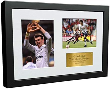 12x8 A4 İmzalı Gareth Bale Tottenham Hotspur Spurs İmzalı Fotoğraf Fotoğraf Resim Çerçevesi Futbol Futbol Hediye