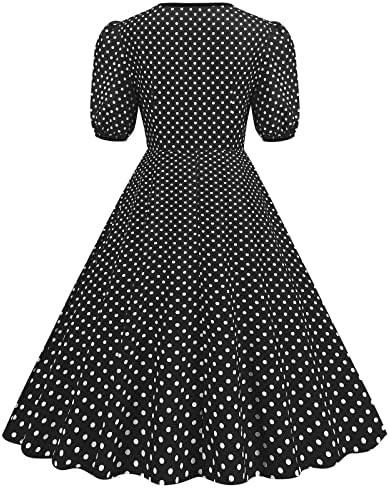 GDJGTA Yaz Elbiseler Kadınlar için 2023 Rahat Kısa Kollu 1950s Ev Hanımı Akşam Parti Balo Elbise