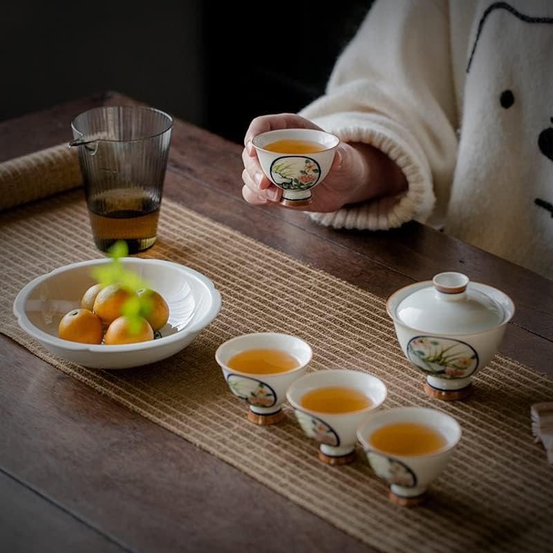 çay seti 7 adet / takım Saf El boyalı çiçekli seramik Ev çay seti Çin Çay Töreni Çay Yapma Oturma Çay Salonu Aksesuarları