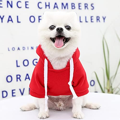 Köpek Kazak Paketi Pet Sonbahar ve Kış Polar Cep Kazak Düz Renk Üstleri Kediler Hoodies Fermuar Kırmızı Sıcak evcil