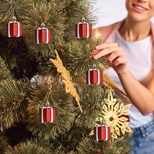 Dize Noel Süs Dekoratif Plastik hediye keseleri Boyalı Özel Şekilli 5cm 12 adet Noel Ağacı Kolye Vitray Askı Zinciri