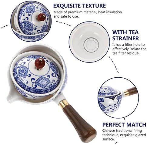 Seramik demlik Porselen çay makinesi: Demlik yan kol 360 Derece Rotasyon Fu Demlik Çay dağıtıcı Teaware çay su ısıtıcısı