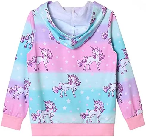 QPANCY Kızlar Hoodie Unicorn / Mermaid / Kedi Kazak pamuklu kazak Çocuklar için