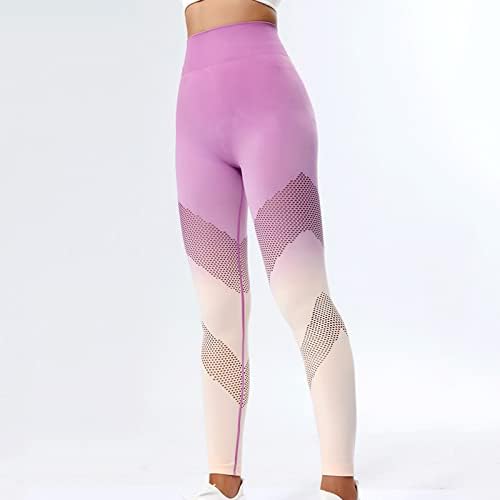 MIASHUI Kadın Tayt Moda Yüksek Elastikiyet Egzersiz Yoga Pantolon Bayan İnce Degrade Uzun Yoga Pantolon Teal Yoga