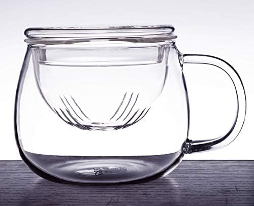 1x400 ml yuvarlak ısıya dayanıklı cam çaydanlık su Kahve fincanları demlik ve kapaklı