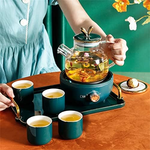 Yok İskandinav Tarzı çay seti Oturma Odası Ev Misafirperverliği Öğleden Sonra Çay Yüksek Sıcaklığa Dayanıklı cam çaydanlık