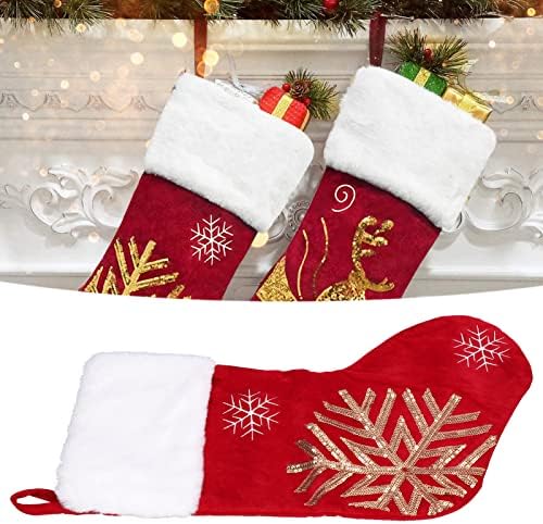 Vakıtar Noel Çorap hediye çantası Noel Kolye Asılı Çorap Noel Ağacı Süsleme Ev şömine dekorasyonu Ev Dekor (Kar Tanesi)