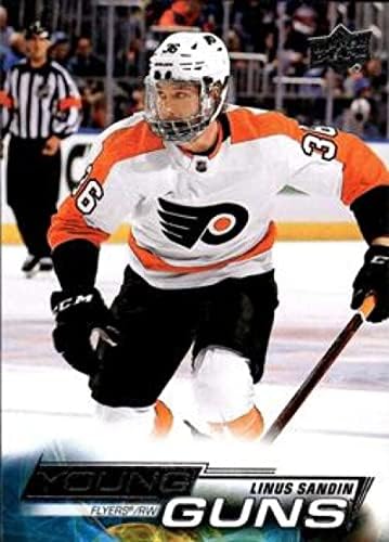 2022-23 Üst Güverte 217 Linus Sandin Genç Silahlar RC Çaylak Philadelphia Flyers Serisi 1 NHL Hokey Ticaret Kartı